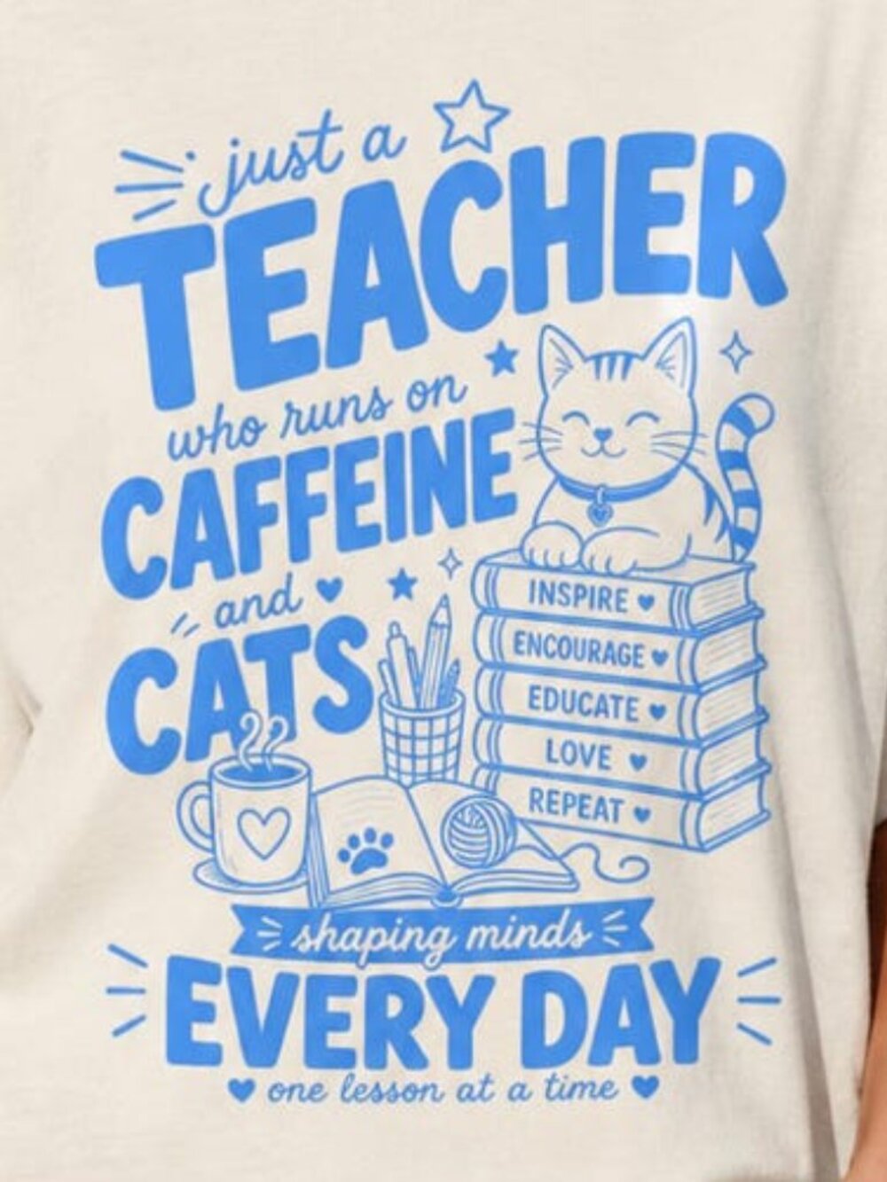 Funny Teacher Cat Shirt, Cat Shirt, Cat Mom Teacher Shirt, Teacher Cat Lover Tee - Picture 2 of 4